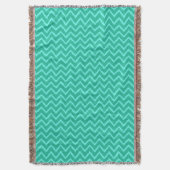 Couverture Ikat Chevrons - Turquoise et aqua (devant Vertical)