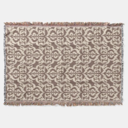Couverture Ikat Moorish Damask - beige et taupe (Devant)