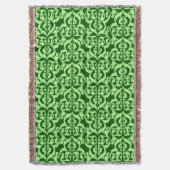 Couverture Ikat Moorish Damask - vert pin et menthe (devant Vertical)
