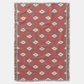 Couverture Ikat Motif - Rouge, gris et beige (devant Vertical)