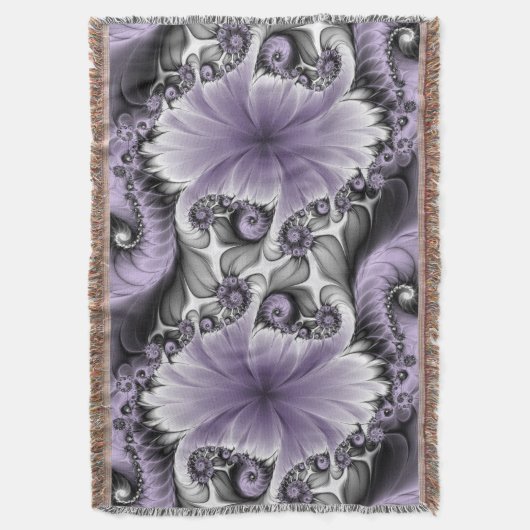 Couverture Illusion Lilac Abstrait Floral Fractal Art Imagina (devant Vertical)