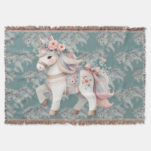 Couverture Illustration de l'Imaginaire Floral Pastel Horse (Devant)