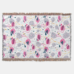 Couverture Illustration des fleurs et Flamants roses mignons