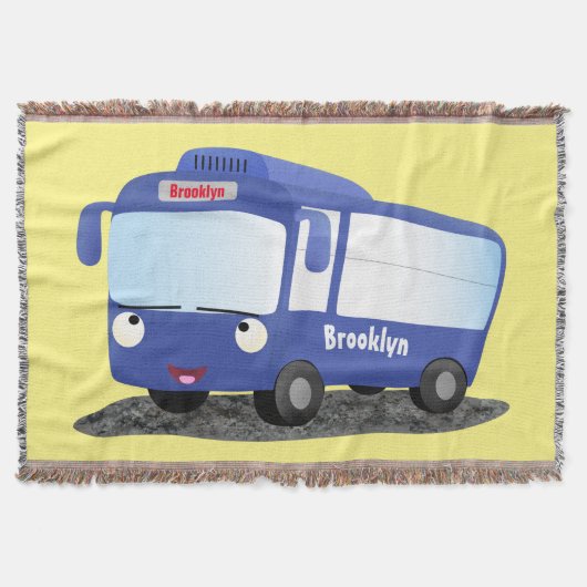 Couverture Illustration d'un bus moderne bleu mignon (Devant)