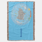 Couverture Illustration d'une mignonne raie manta et de bulle (devant Vertical)