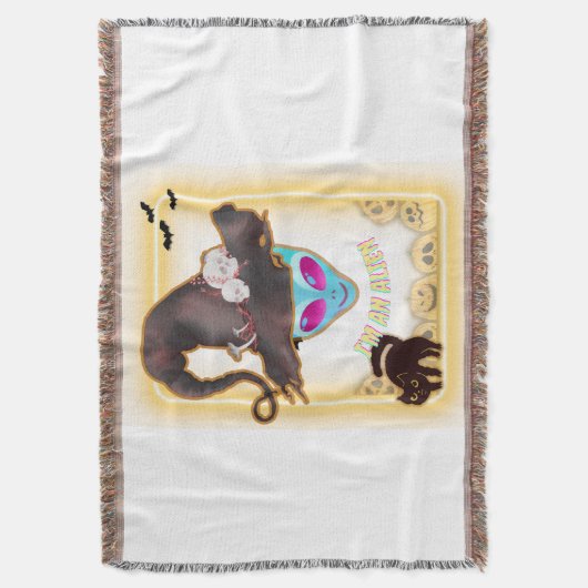 Couverture "I'M AN ALIEN" Halloween Throw Blanket (devant Vertical)