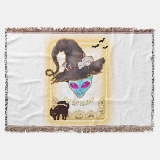 Couverture "I'M AN ALIEN" Halloween Throw Blanket (Devant)