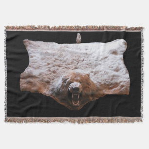 Couverture Image de la vraie fourrure de la tête d'ours