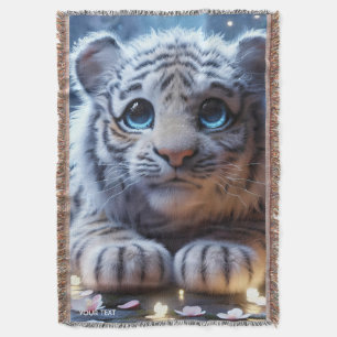 Couverture Imaginaire Bébé blanc Tigre mou