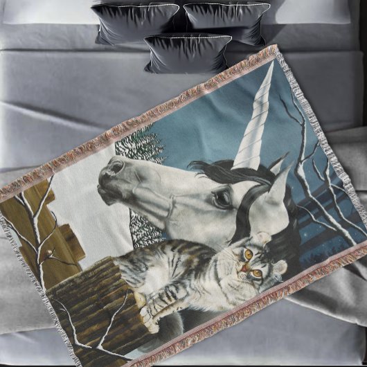 Couverture Imaginaire blanc Unicorn Tabby cat