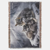 Couverture Imaginaire Cute Wolf Famille Hiver (devant Vertical)