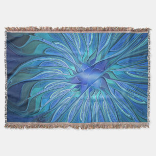 Couverture Imaginaire Fleur Bleue Motif, Art Fractal Abstrait