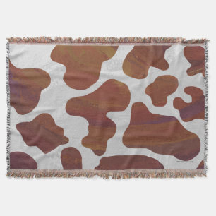 Couverture Impression Brown et blanche de vache