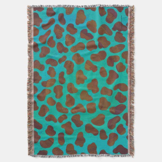 Couverture Impression Brown et Turquoise dalmate (devant Vertical)
