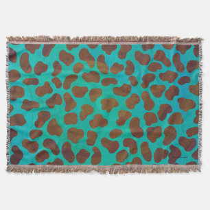Couverture Impression Brown et Turquoise dalmate
