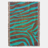 Couverture Impression Brown et Turquoise Zebra (devant Vertical)