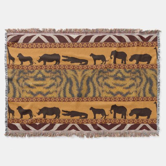 Couverture Impression d'animal de motif de tigre tribal afric (Devant)