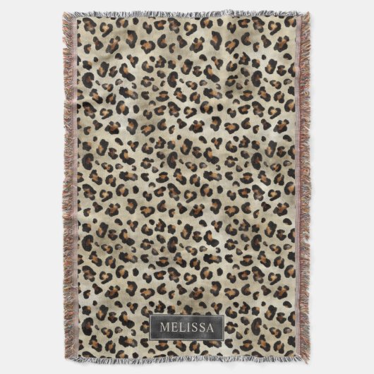 Couverture Impression d'animal léopard avec fausse feuille no (devant Vertical)