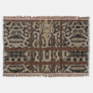 Couverture Impression d'animal Léopard des neiges Tribal Cuir
