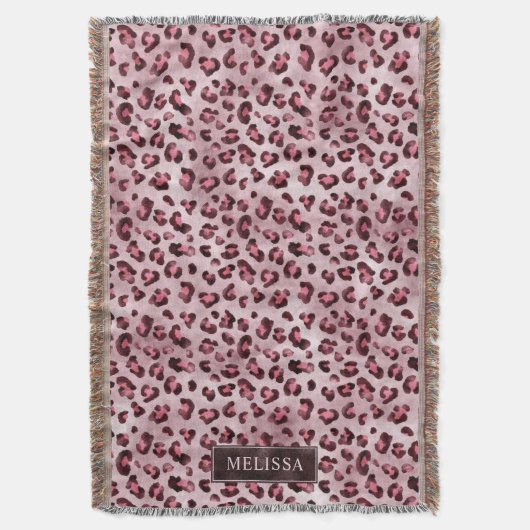 Couverture Impression d'animal léopard rose avec fausse feuil (devant Vertical)