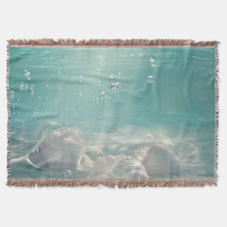 Couverture Impression d'art de coquillage vert Seafoam Premiu