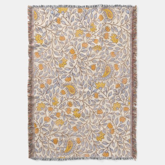 Couverture Impression de bloc floral indien vintage (devant Vertical)