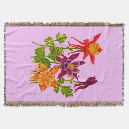 Couverture impression de fleurs de columbine (Devant)