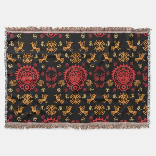 Couverture Impression de motif aztèque mexicain (Devant)