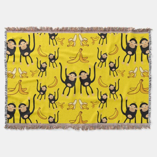 Couverture Impression De Singe Et De Banane (Devant)