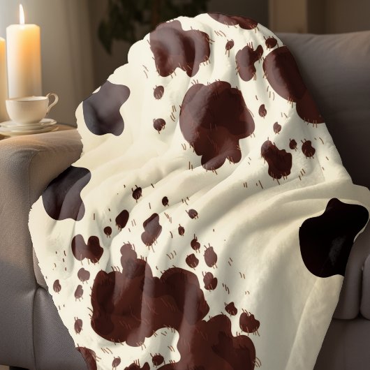 Couverture Impression de vache Brown