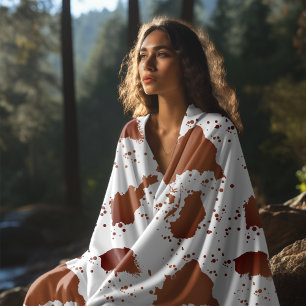 Couverture Impression de vache Brown