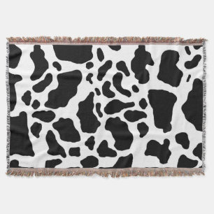Couverture Impression de vache noire et blanche