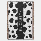 Couverture Impression De Vache, Spots De Vache, Noir Et Blanc (devant Vertical)