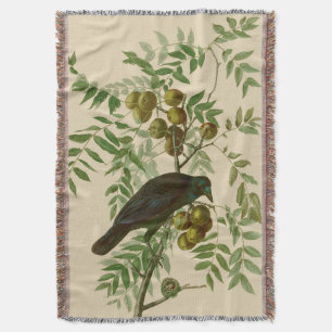 Couverture Impression d'oiseau Grackle Violet d'Audubon Botan