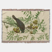 Couverture Impression d'oiseau Grackle Violet d'Audubon Botan (Devant)