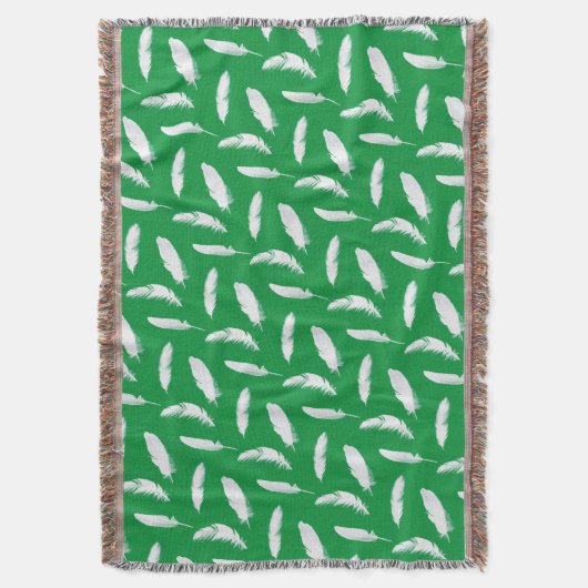 Couverture Impression en plumes blanches sur Jade Green (devant Vertical)