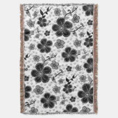 Couverture Impression florale noire et blanche (devant Vertical)
