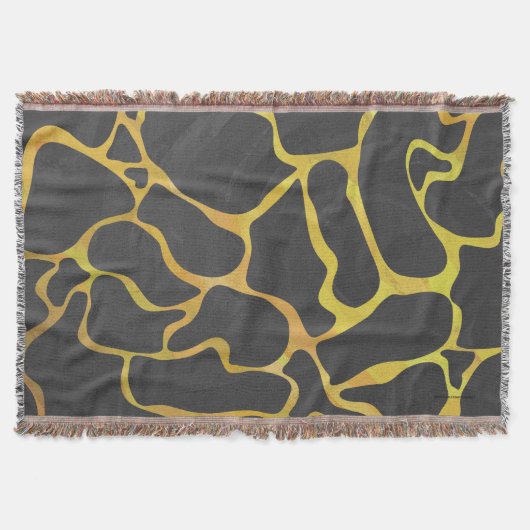 Couverture Impression Giraffe noir et jaune (Devant)
