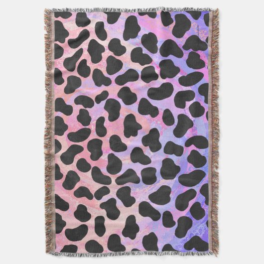 Couverture Impression noire et rose dalmate (devant Vertical)