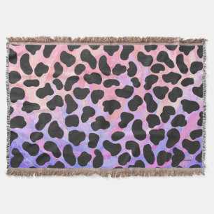 Couverture Impression noire et rose dalmate