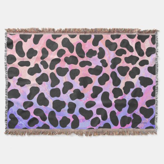 Couverture Impression noire et rose dalmate (Devant)