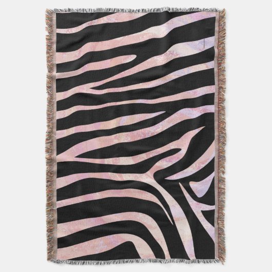 Couverture Impression noire et rose Zebra (devant Vertical)