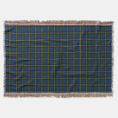 Couverture Impression plaid bleu, bande jaune noir (Devant)