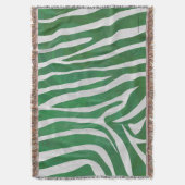 Couverture Impression verte et blanche Zebra (devant Vertical)