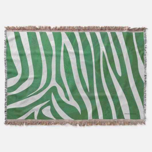 Couverture Impression verte et blanche Zebra (Devant)