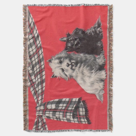 Couverture imprimé adorable Scottish terriers (devant Vertical)