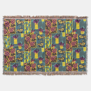 Couverture Imprimé floral violet et sarcelle maximaliste vibr