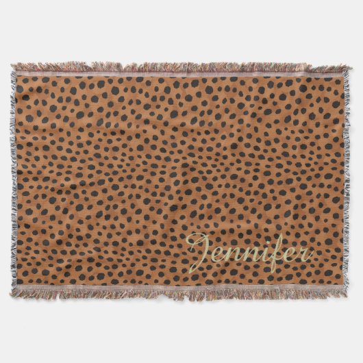 Couverture Imprimé guépard marron chic monogramme (Devant)