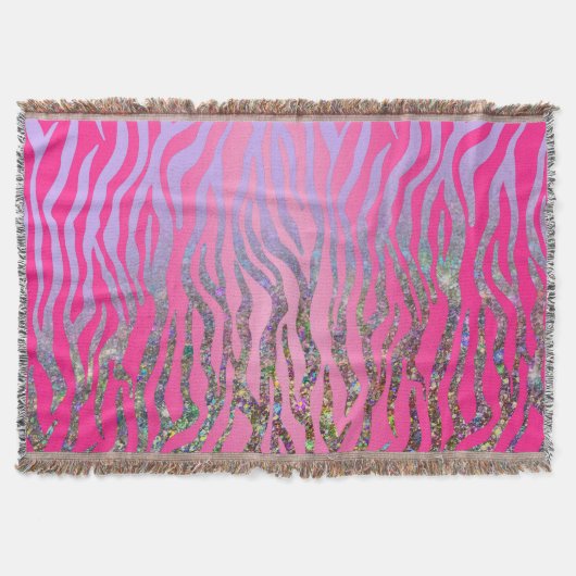 Couverture Imprimé Tigre Rose Pailleté Demi (Devant)