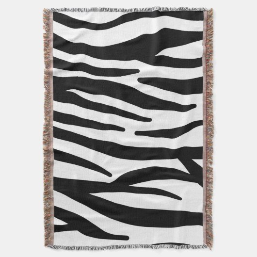 Couverture imprimé zèbre noir blanc (devant Vertical)